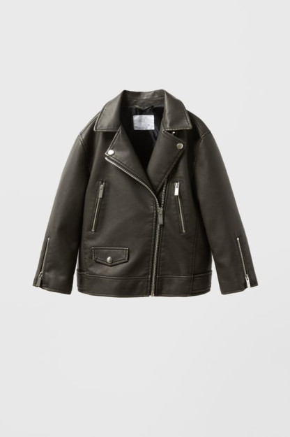 13-14 yil (164 sm)katta o'lchamdagi sun'iy charm biker ko'ylagi 00562622-V2023
