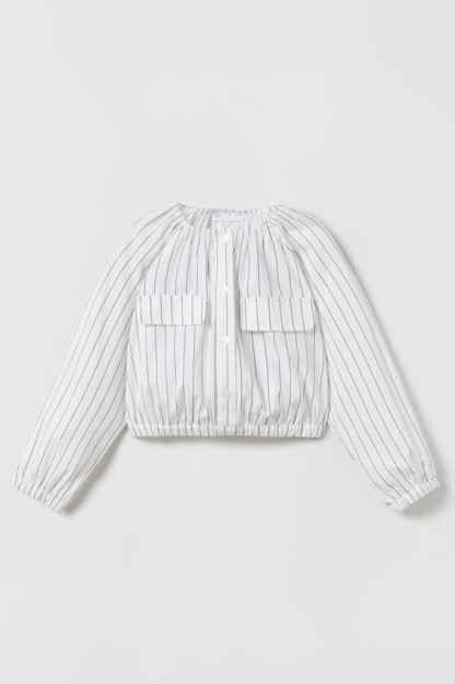 Chiziqli poplin ustki kiym ZARA 8yosh (128sm)