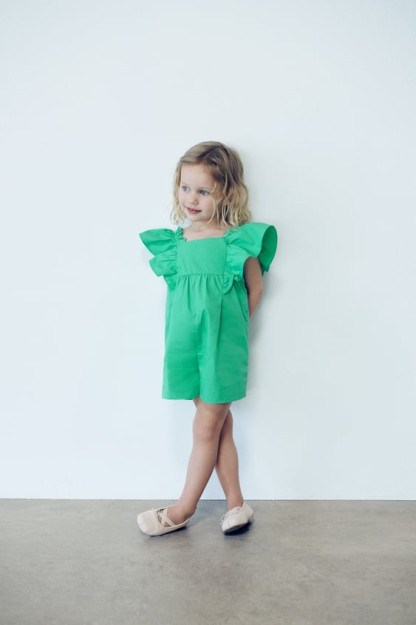 КОМБИНЕЗОН ИЗ ПОПЛИНА С ОБОРКАМИ 2-3 years (98 cm)