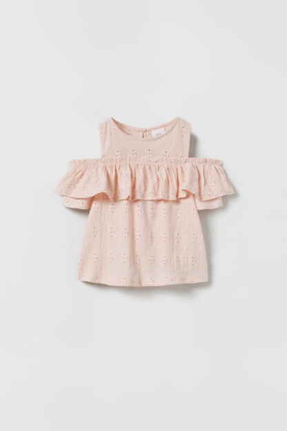 Футболка с вышивкой с оборками ZARA 13-14years (164cm)