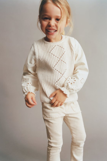КОНТРАСТНЫЙ ВЯЗАНЫЙ СВИТЕР CHENILLE 3-4 years (104 cm)