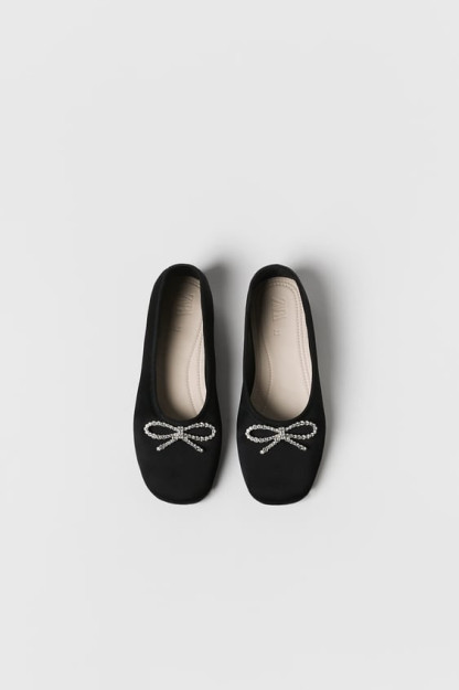 Детские балетки с бантами из страз ZARA 39