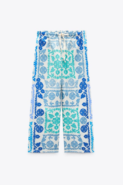 ZARA printli poplin ayollar shimlari M