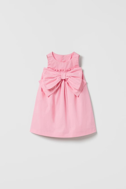 РОЗОВОЕ ПЛАТЬЕ ИЗ ПОПЛИНА 12-18 months (86 cm)