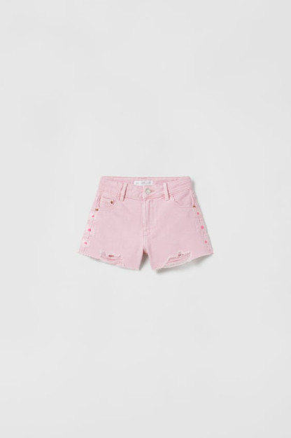 Gulli kashta bilan tikilgan bermuda jinsi shortilari ZARA 11-12yosh (152sm)