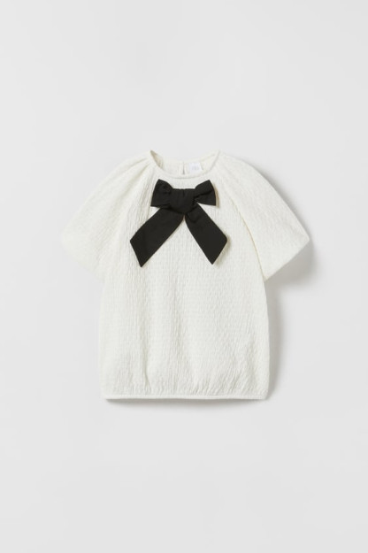 Фактурная блузка с контрастным бантом ZARA 13-14years (164cm)