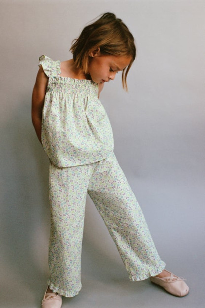 БРЮКИ ИЗ ПОПЛИНА В ЦВЕТОЧЕК 5-6 years (116 cm)
