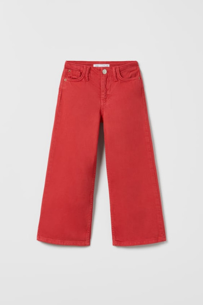ZARA rangli keng oyoqli jinsi shimlar 9yosh (134sm)