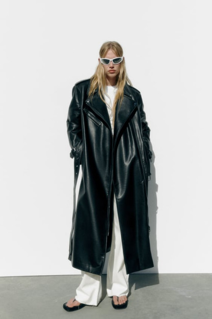 XXL PU TERI TRENCH PALTOSI