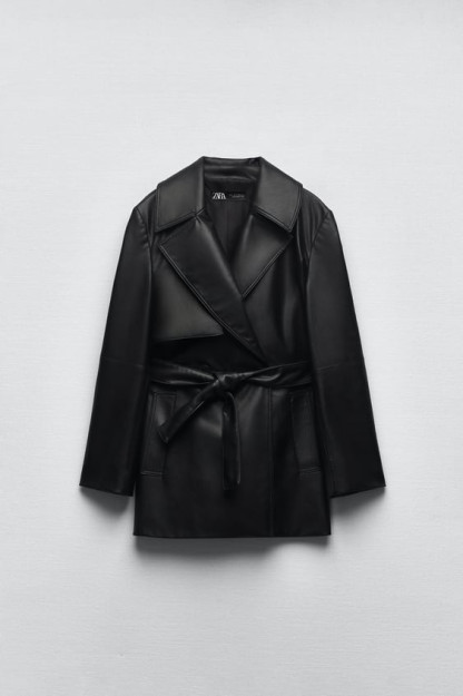 XL QISQA PU CHARM TRENCH PALTO