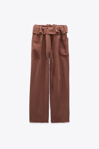 БРЮКИ С КАРМАНАМИ - ЗАСТЕЖКА-МОЛНИЯ X ZARA XL