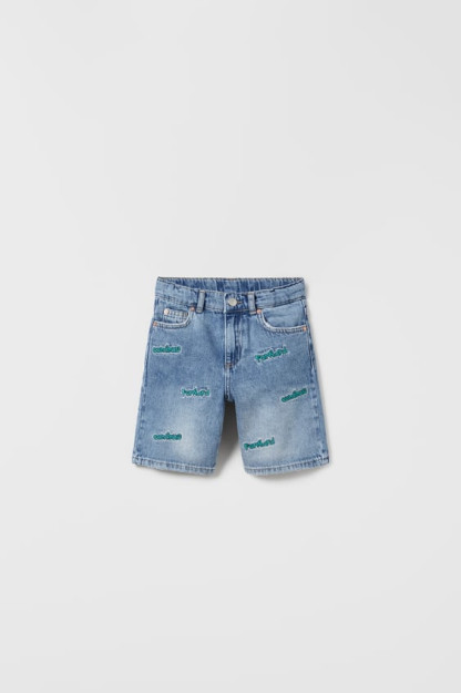 9 yillik kashta tikilgan Denim Bermud shimlari (134 sm)