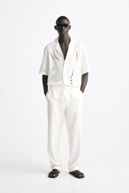 VISCOSE-LINEN L BELBOG'LI JOGGER SHIMLARI