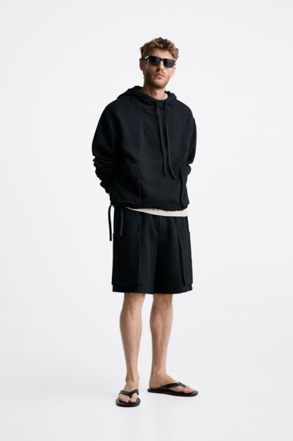 L-XL BURMALI EFFEKTLI BERMUD SHORTILARI (AQSH L-XL)