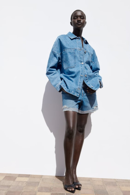 KATTA O'LCHAMDAGI DENIM KO'YLAGI L