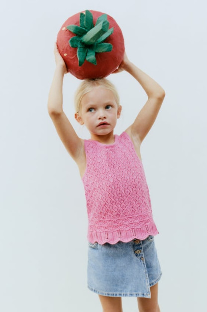 ОТКРЫТЫЙ ВЯЗАНЫЙ КРЮЧКОМ ТОП 5-6 years (116 cm)