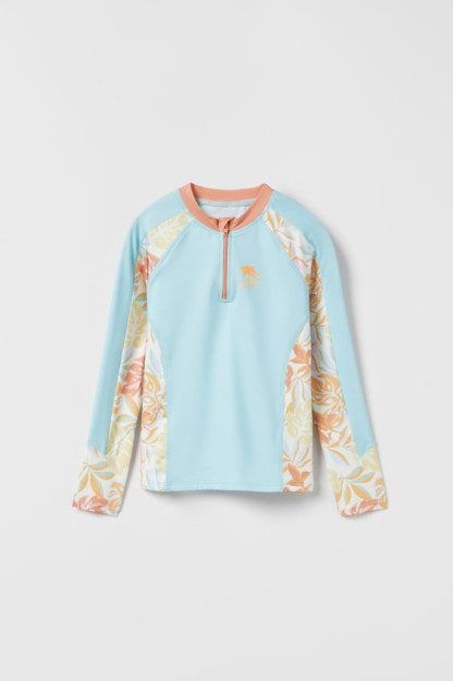 KIDS/ FLORAL SURF RASH GUARD 9-10 years (140 cm)