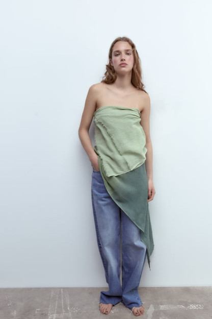 TIE-DYE LINEN BLEND SHARF