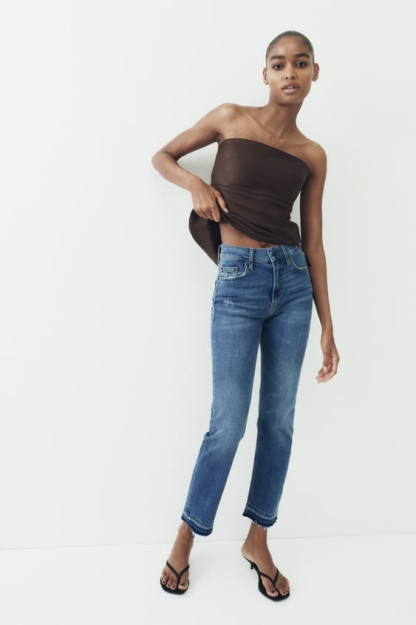 ZW SLIM HIGH-WAIST FIT 36 KESILGAN JINSI SHIMLAR