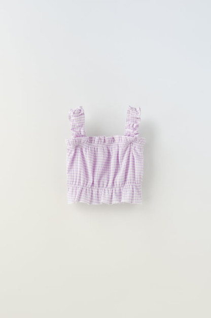 Gingham 5-6 yillik teksturali tepa (116 sm)