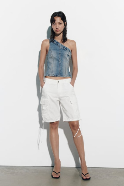 ASIMMETRIK DENIM TRF L TOP