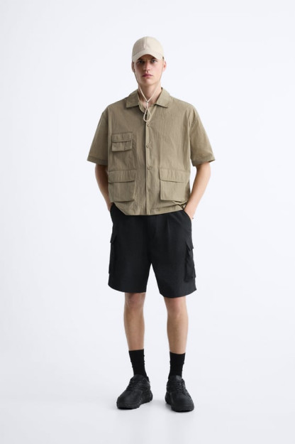 SEERSUCKER CARGO L BERMUDA SHORTILARI