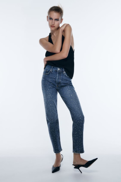 42 RINSTONES BILAN ZW SLIM HIGH-RISE FIT JINSI SHIMLAR