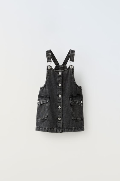 18-24 oylik cho'ntaklar bilan Denim apron libosi (92 sm)