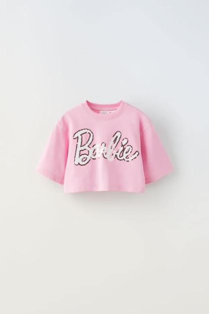 BARBIE™ MATTEL 5-6 yoshli payetli futbolka (115 sm)