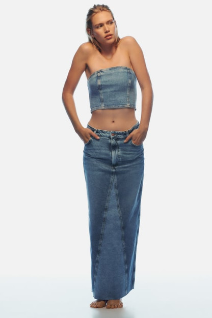 Z1975 L kesilgan Denim tepasi