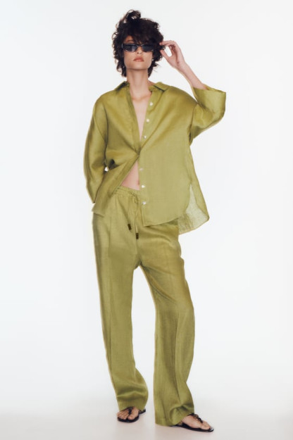 XL PIJAMA USLUBIDAGI LINEN SHIMLAR