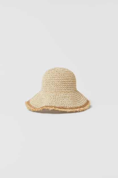 Raffia 10-14 yil bolalar / eskirgan shlyapa (56 sm)