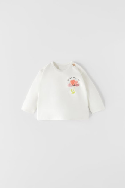ФУТБОЛКА С ЦВЕТОЧНЫМ ПРИНТОМ И ЛИСТЬЯМИ САЛАТА 3-6 months (68 cm)