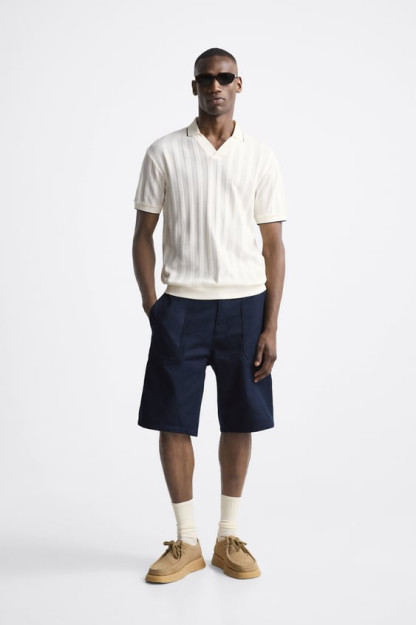 TEKSTURALI POLO FUTBOLKA M (AQSH M)