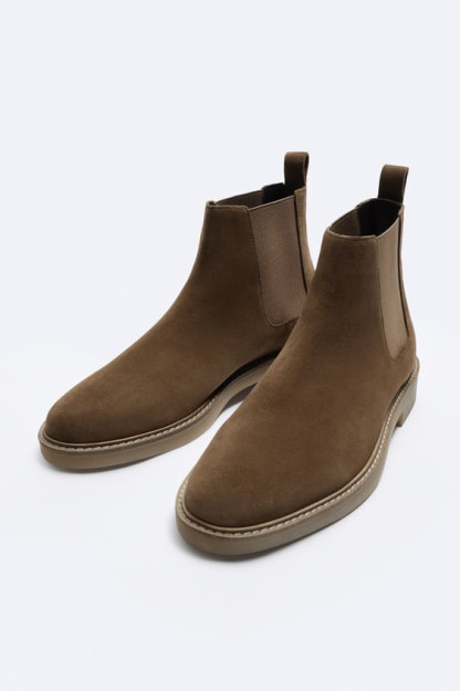 Ботинки из замшевой кожи ZARA 43