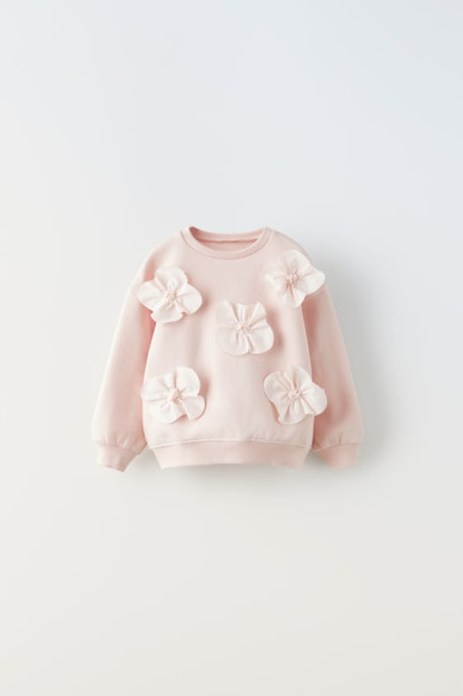 ТОЛСТОВКА С ЦВЕТОЧНЫМИ АППЛИКАЦИЯМИ 4-5 years (110 cm)