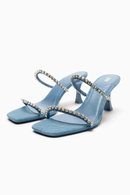 Toshchalar bilan jinsi baland poshnali sandallar ZARA 42