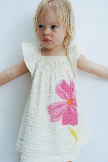 ТЕКСТУРИРОВАННОЕ ПЛАТЬЕ В ЦВЕТОЧЕК 2-3 years (98 cm)
