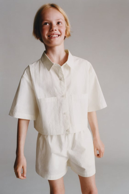 УКОРОЧЕННАЯ ПОПЛИНОВАЯ ФУТБОЛКА 13-14 years (164 cm)