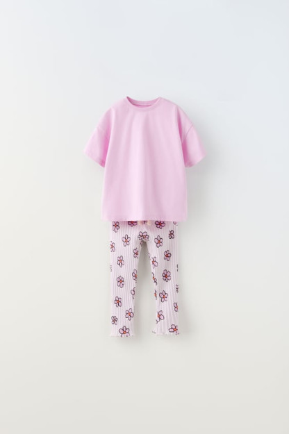 18-24 oylik futbolkalar va leggings to'plami (92 sm)