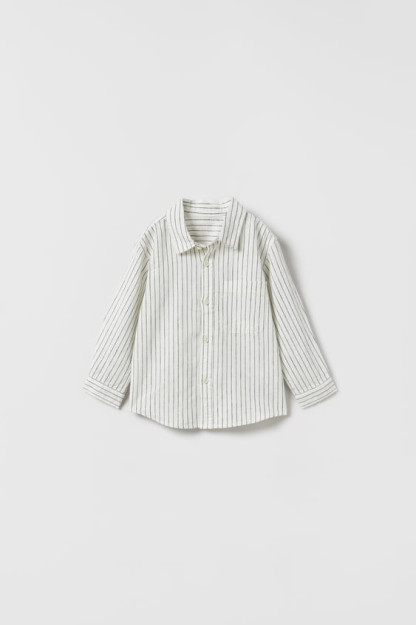 ПОЛОСАТАЯ РУБАШКА ИЗ ЛЬНЯНОЙ СМЕСИ 18-24 months (92 cm)