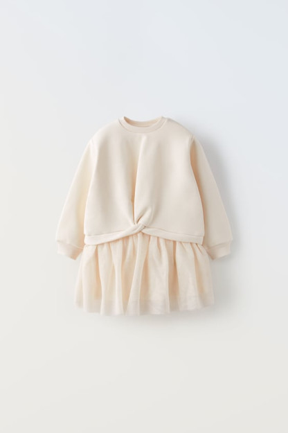 КОМБИНИРОВАННОЕ ТЮЛЕВОЕ ПЛАТЬЕ 12-18 months (86 cm)