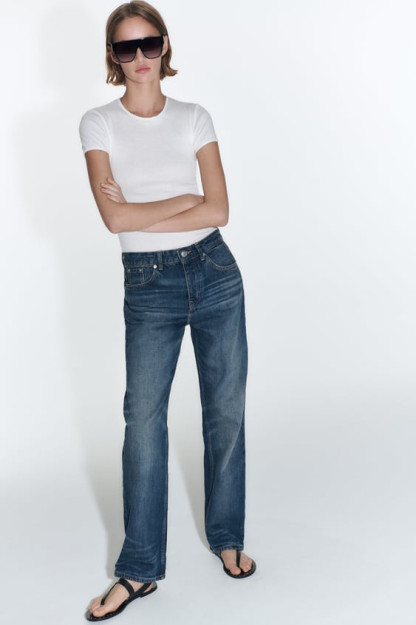 ZW STRAIGHT-LEG MID-RISE 44 KESILGAN JINSI SHIMLAR