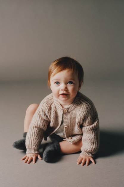 КАБЕЛЬ ТОЛСТОГО КАЛИБРА-ВЯЗАНЫЙ КАРДИГАН 6-9 months (74 cm)