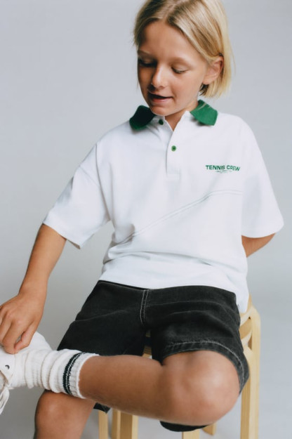 8-9 yil (130 sm)FLOCED tennis Polo futbolkasi