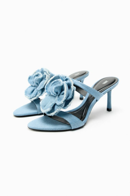 ZARA baland poshnali gulli jinsi sandallar 38