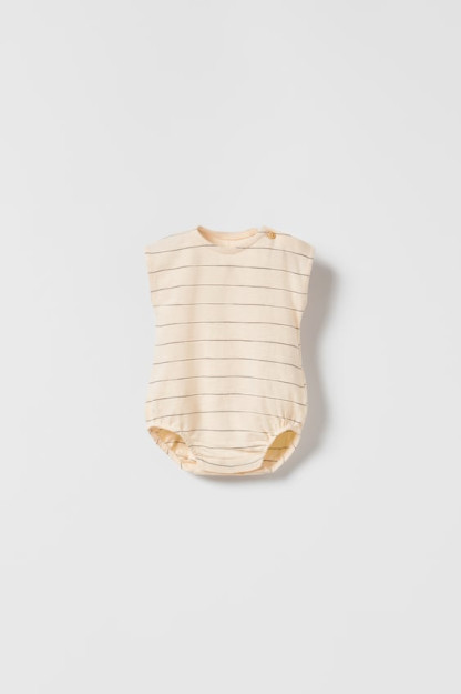 БОДИ В ПОЛОСКУ ИЗ ТКАНОЙ ТКАНИ 3-6 months (68 cm)