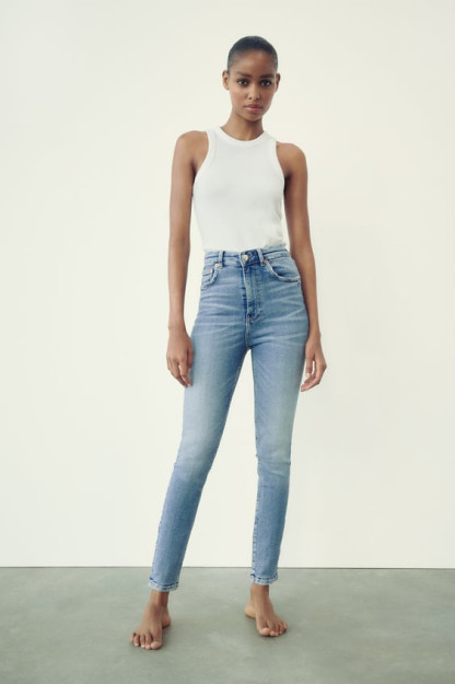 ДЖИНСЫ HIGH-RISE SKINNY TRF 44