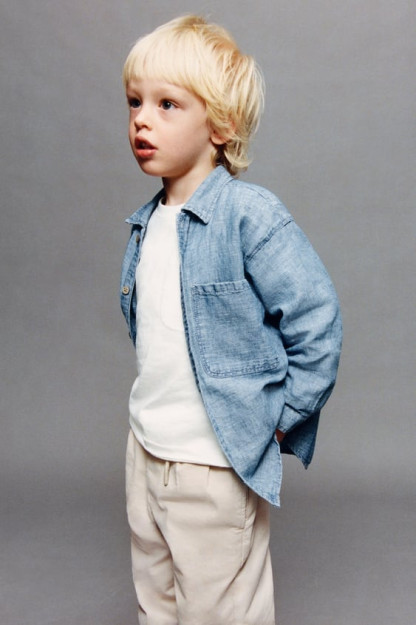 LINEN BLEND 2-3 years Denim ko'ylak (98 sm)