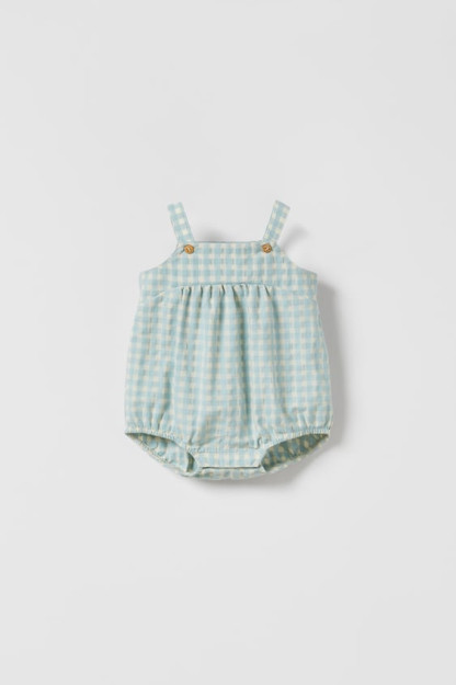 GINGHAM PUFF 9-12 oylik kombinezon (80 sm)